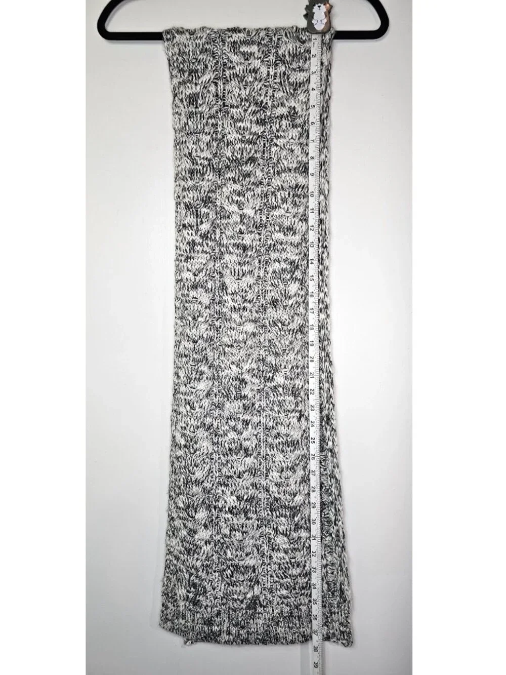 GAP Wool Blend Cable Knit Scarf Chunky Thick Cozy Warm Marled Grey Heather